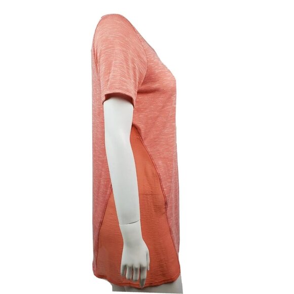 Papermoon Stitch Fix Top Womens Size M Medium Solid All Orange Coral Sheer Sides - Picture 4 of 5